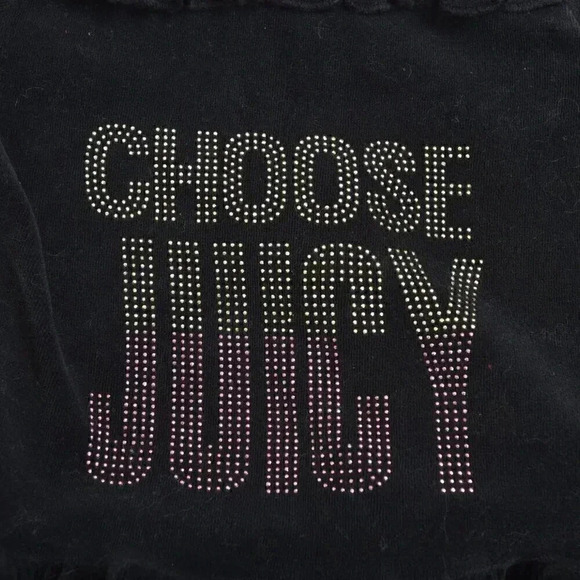 Juicy Couture Choose Juicy Ruffle Track Jacket Full Zip Black  Velour Size 5 - Picture 8 of 10